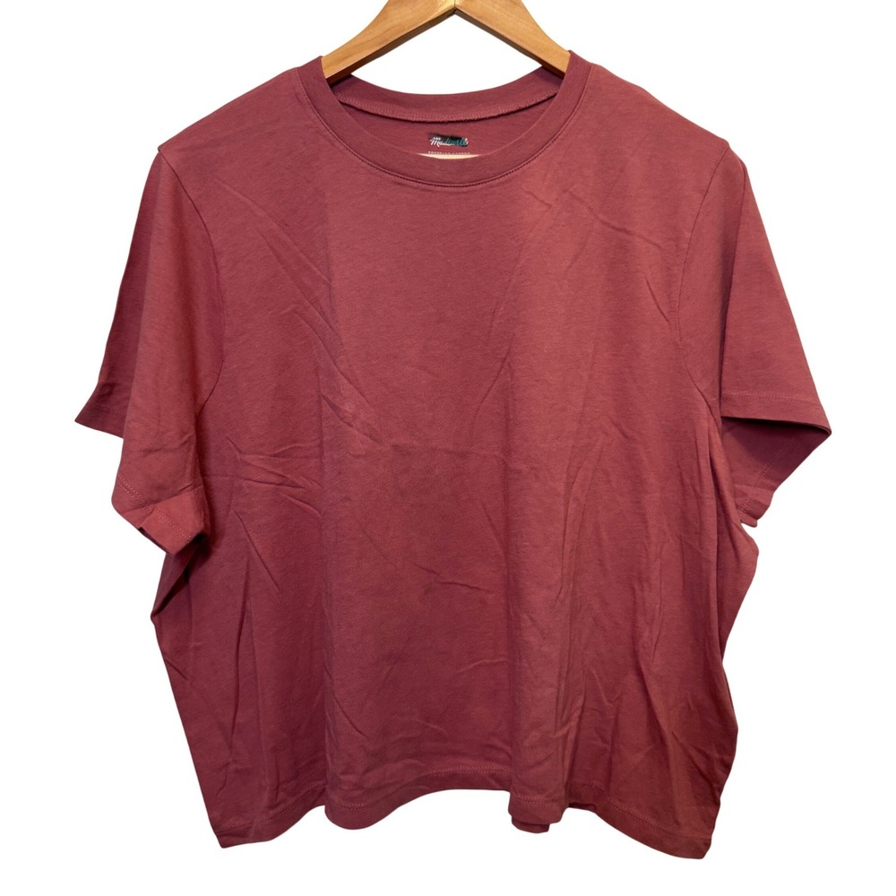 Madewell Womens Softfade Cotton Boxy-Crop Tee XXL Boxy Casual Minimalist Relaxed